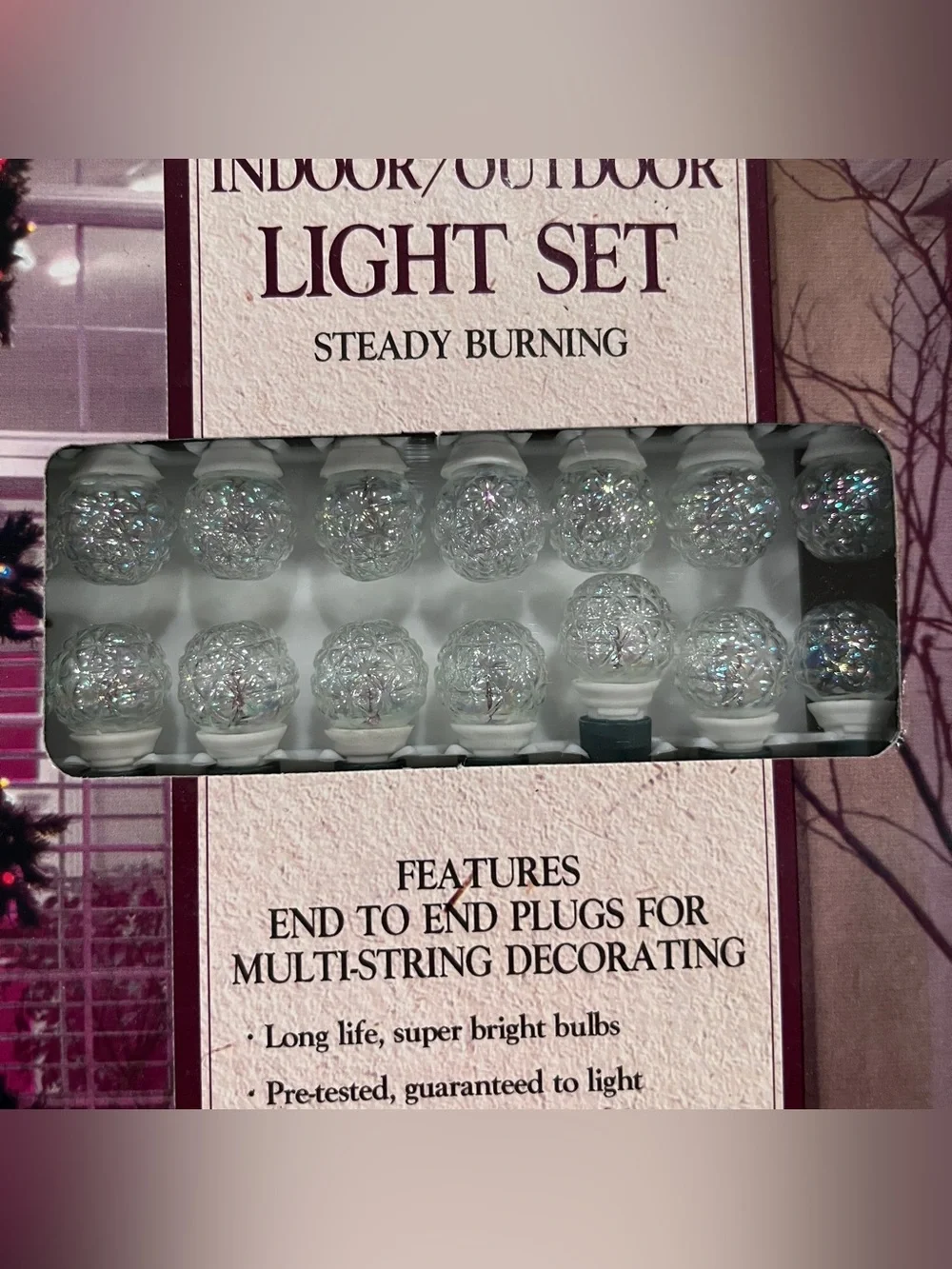 LOT of 5 CLEAR Vintage Holiday Highlights 70 Indoor/Outdoor Lights NEW Kmart NEW